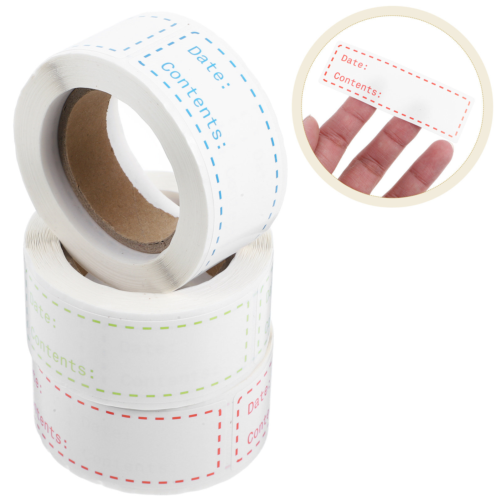 Food Storage Labels - 3 rollos de etiquetas adhesivas reutilizables