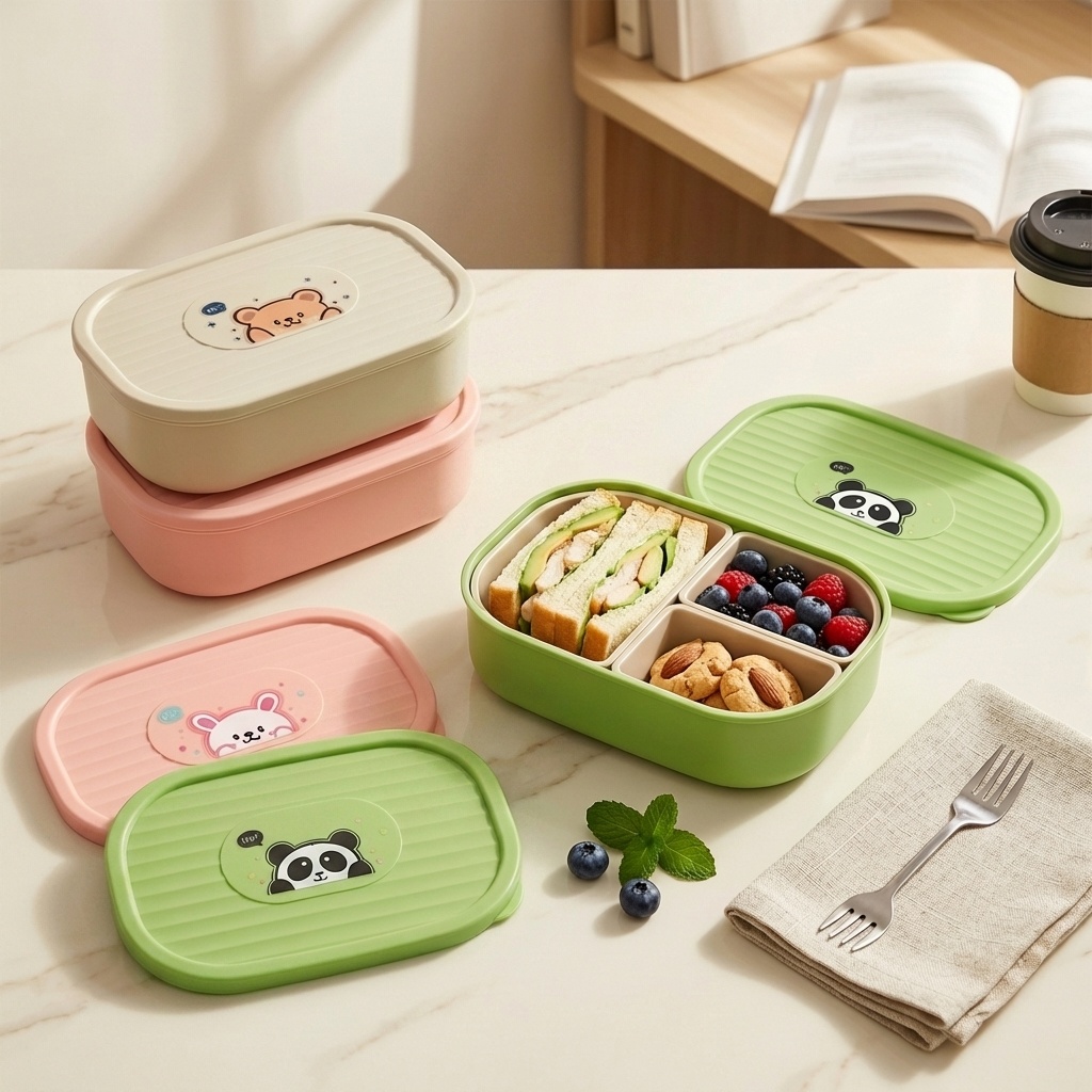 Food Storage Oven Safe - Lonchera de plástico con divisiones para