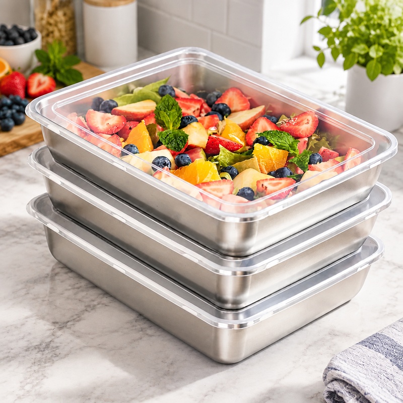 Food Storage Meals - Paquete de tres recipientes de acero