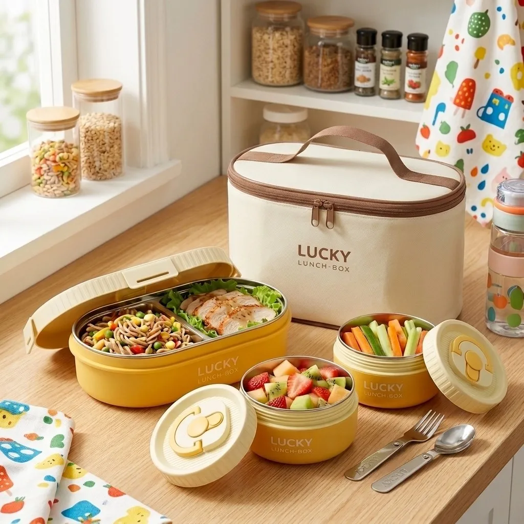 Juego de recipientes para llev - Food Storage With Dividers reseña y precio